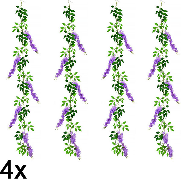 4x Umelá kvetinová réva vistérie | WISBLOOM